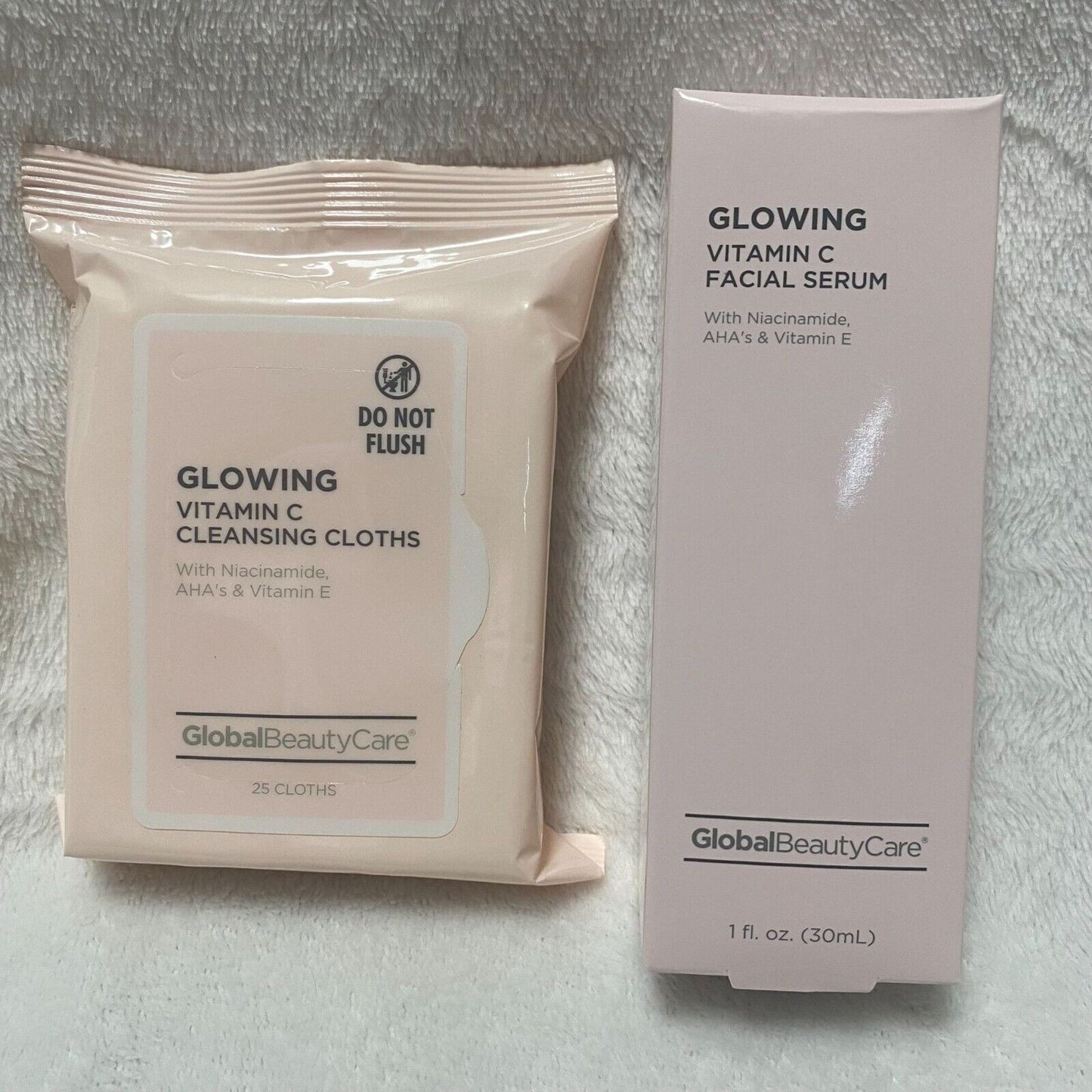 Global Beauty Care Vitamin C Serum 1 fl oz & Cleansing Cloths 25 Ct
