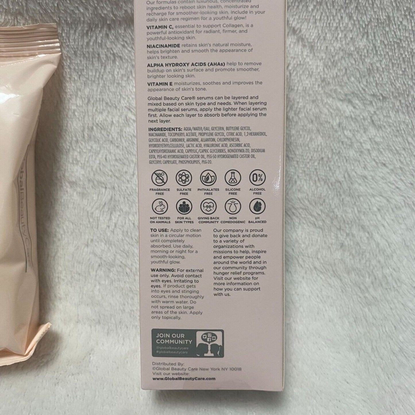 Global Beauty Care Vitamin C Serum 1 fl oz & Cleansing Cloths 25 Ct