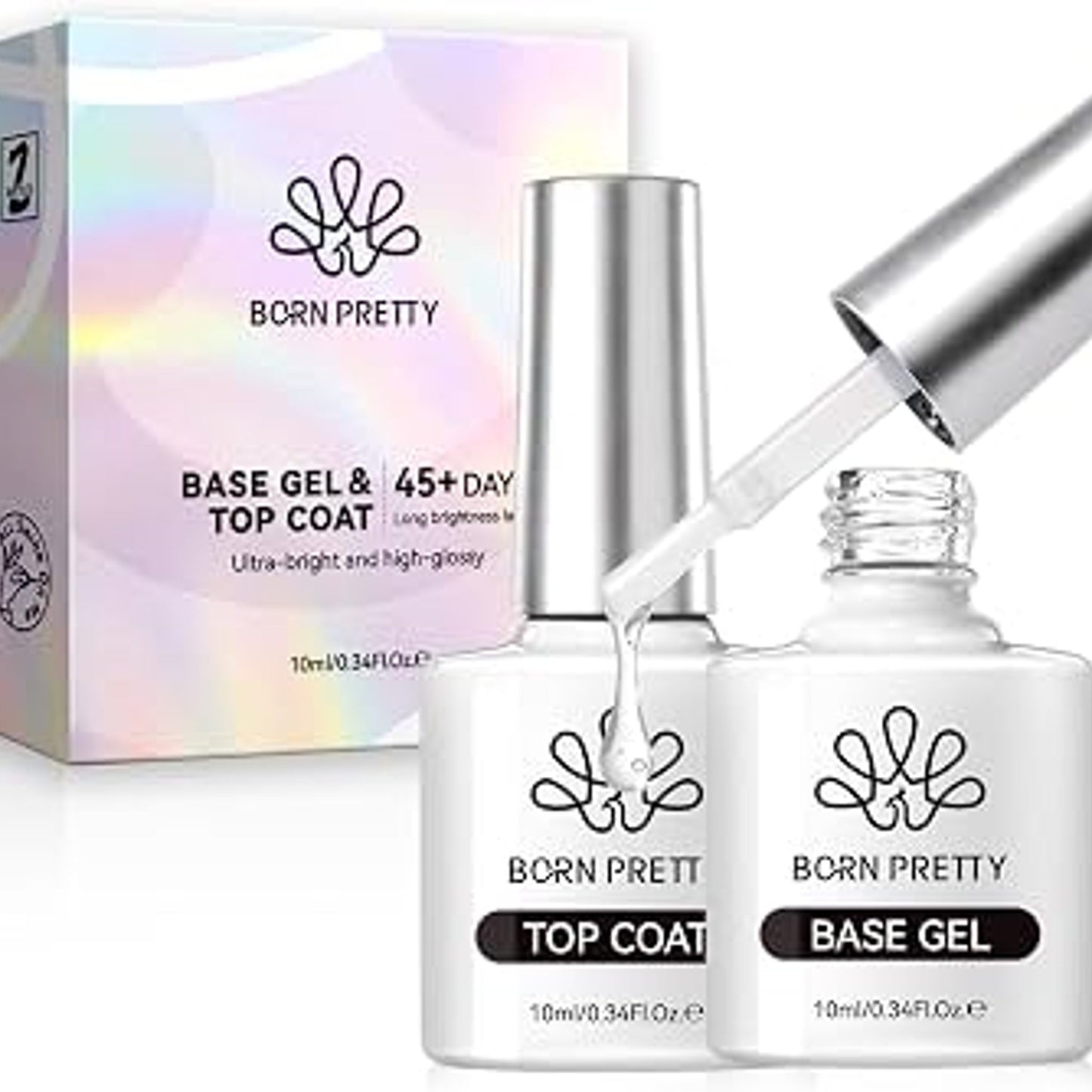 BORN PRETTY Base & Top Coat Set, 10ml, Super Glossy