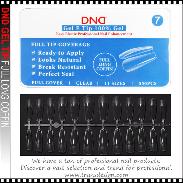 DND Gel E Tip Nail Enhancement #7 Full Long Coffin