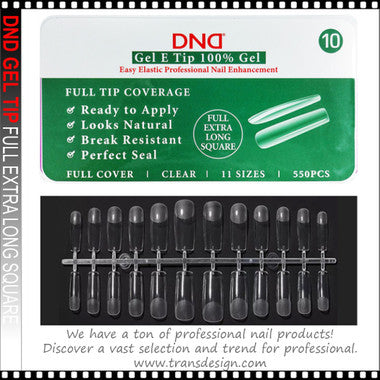 DND Gel E Tip Nail Set Full Extra Long Square #10