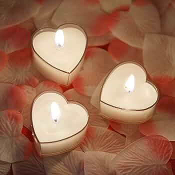 Heart-Shaped White Tealight Candle