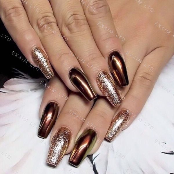 HANG #21 Holo Copper Chrome Nail Powder