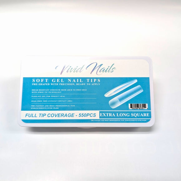 Long Square Half Cover Gel Nail Tips