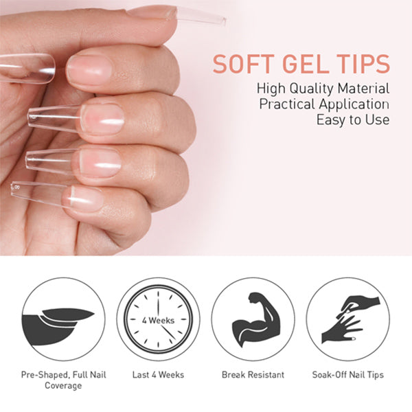 Semi-Frosted Medium Oval Soft Gel Nail Extensions