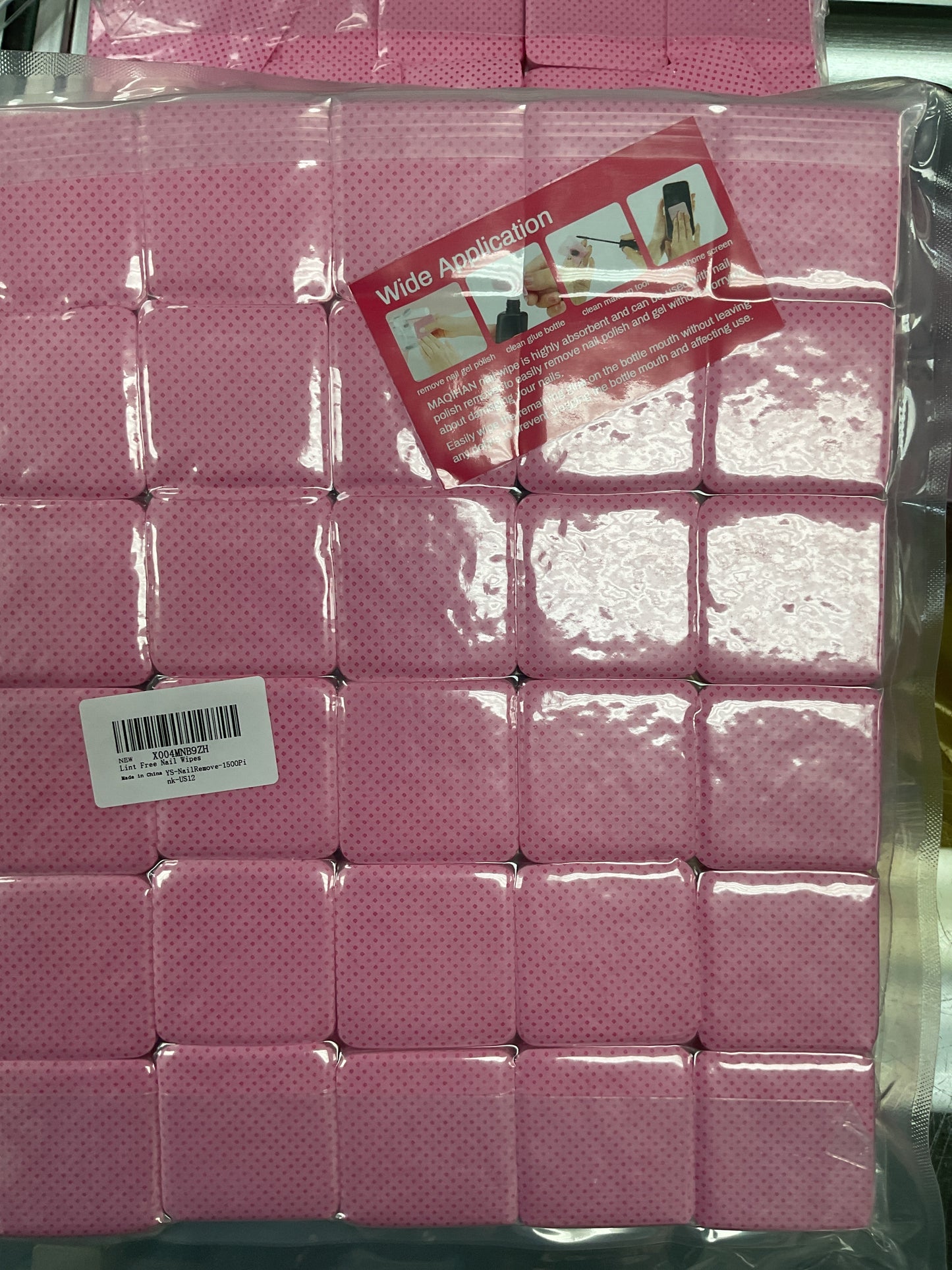 Pink Lint-Free Nail Wipes- 1500 ct