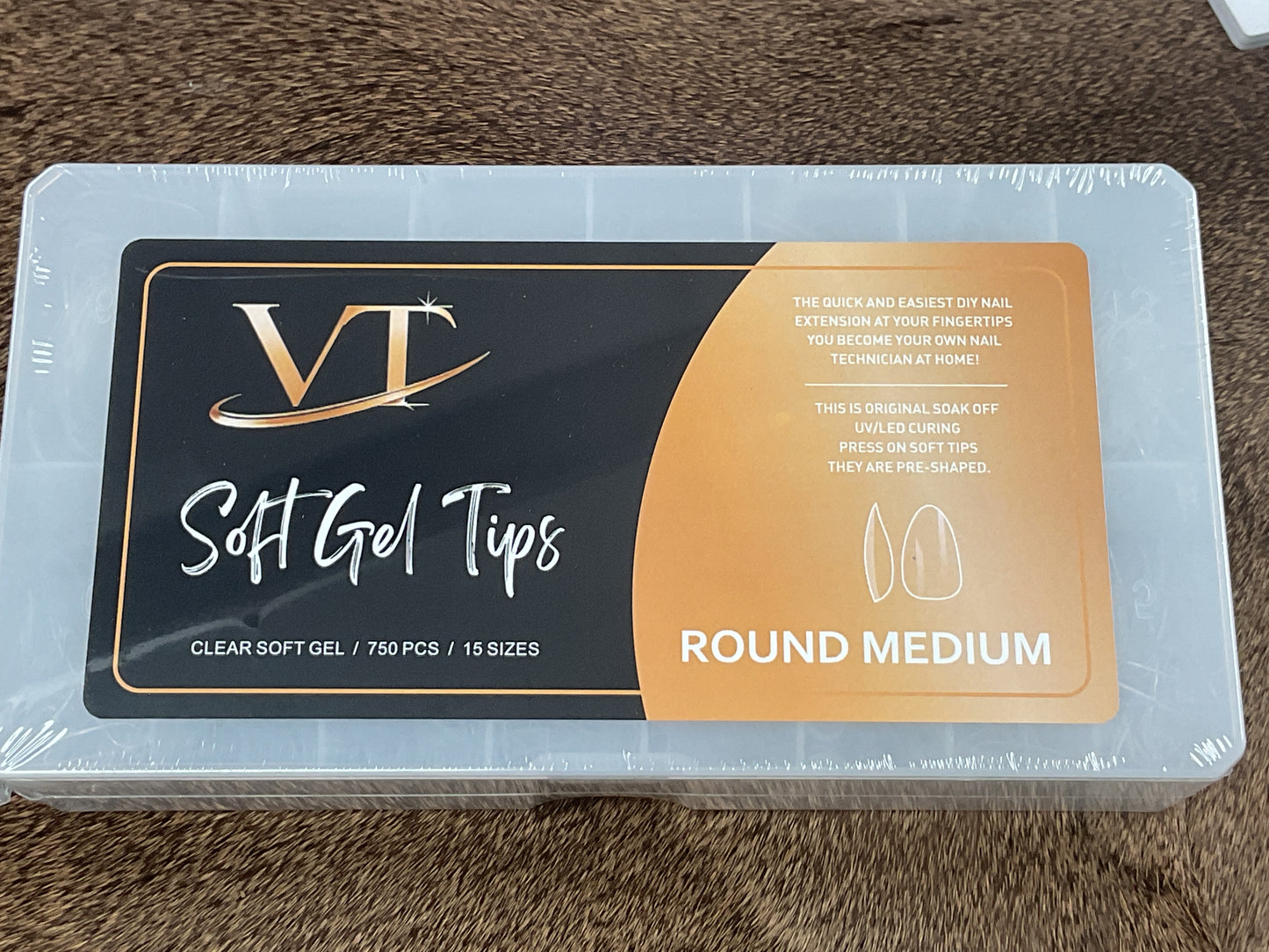 VT Soft Gel-X Nail Tips. Round Medium