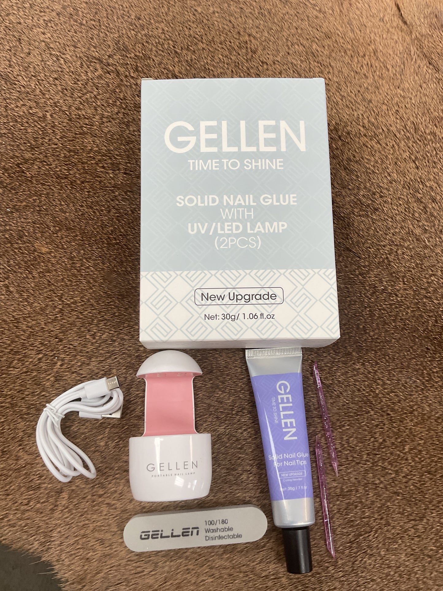 Gellen Nail Glue Kit with Lamp