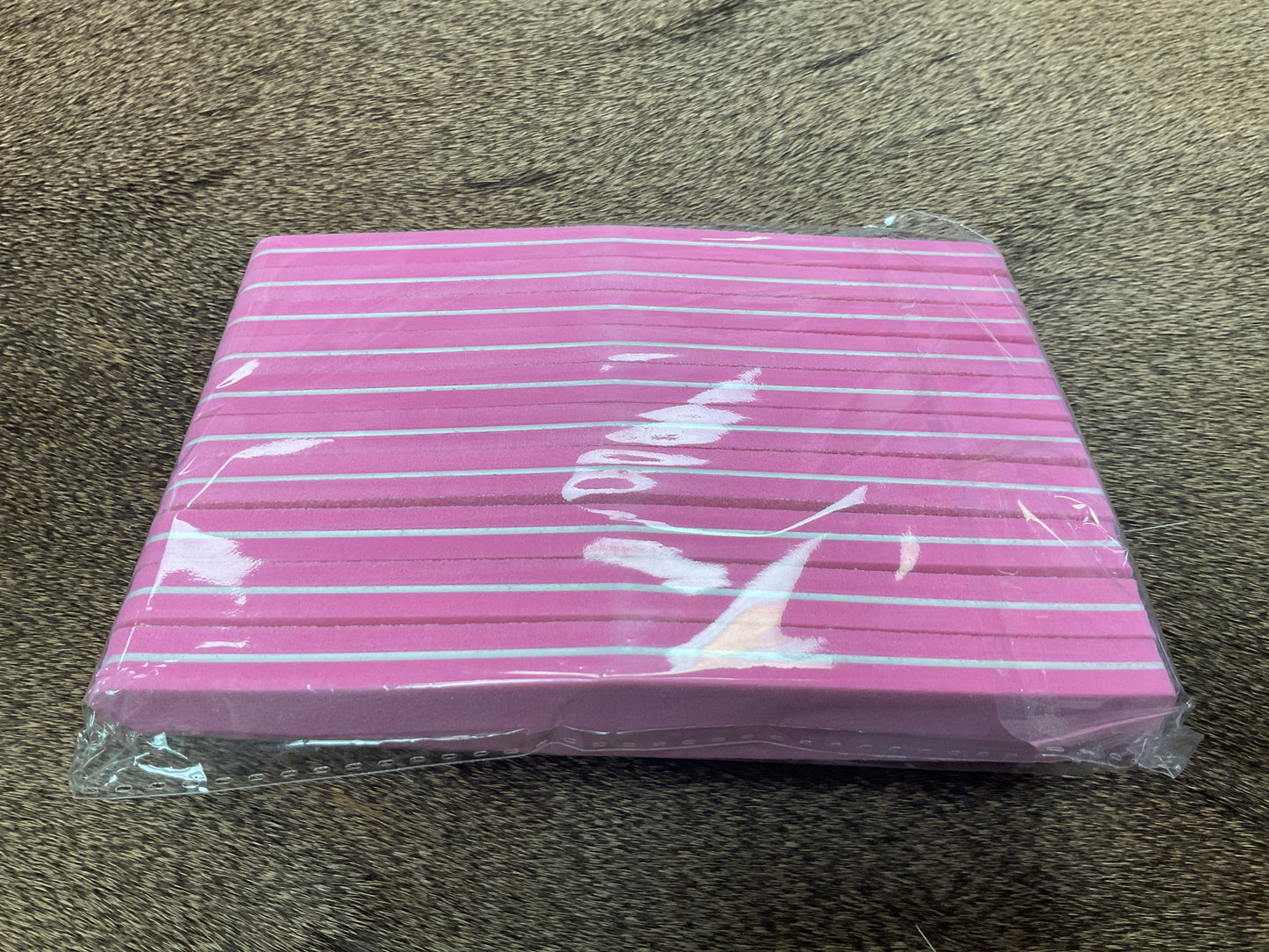 VT Pink Striped Nail File. 10 count