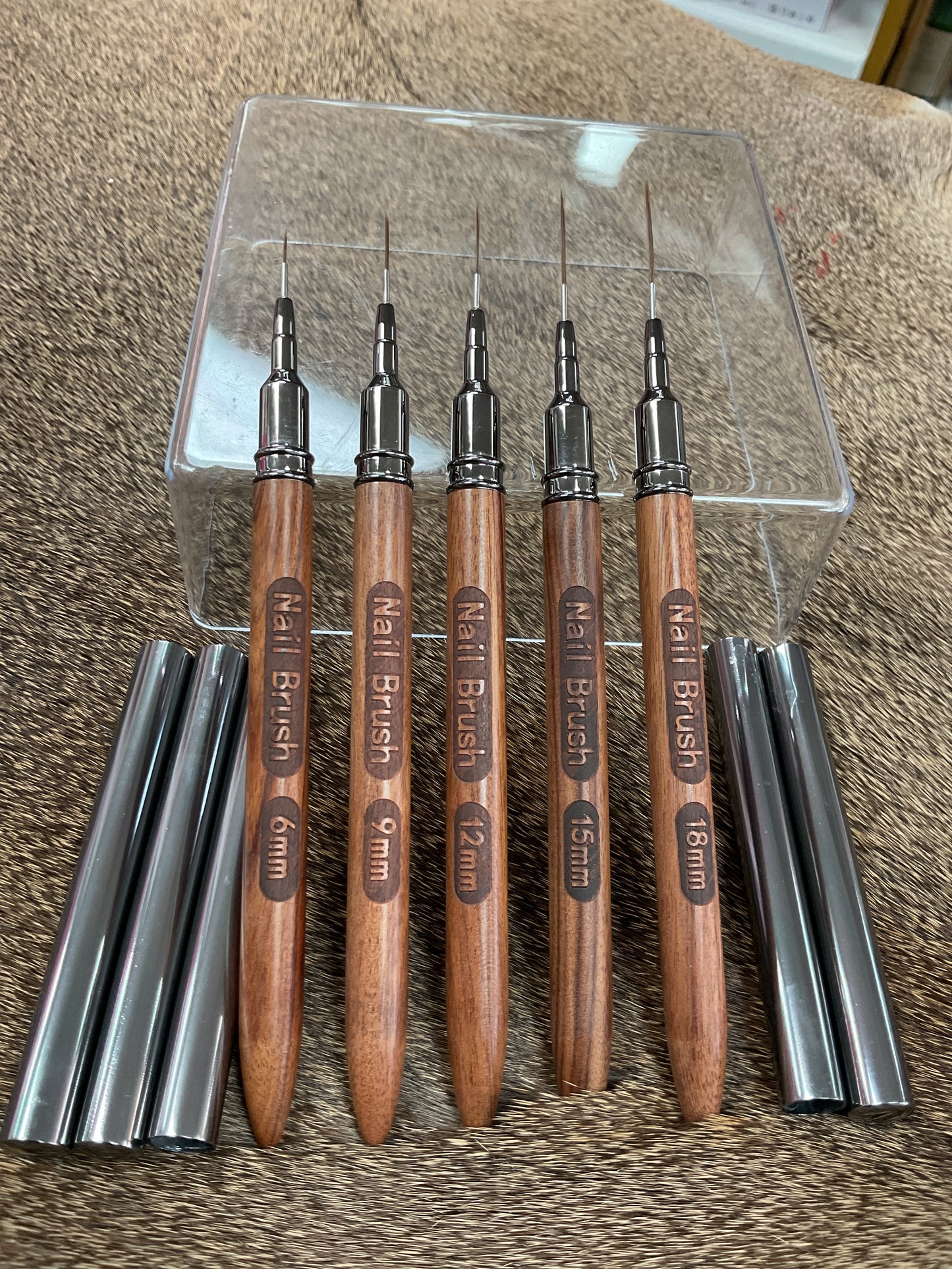 Sandalwood Nail Art Brushes Set