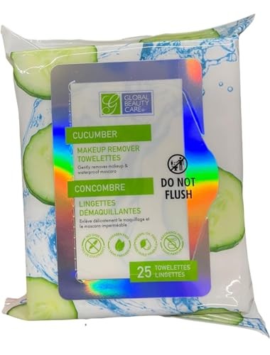 Global Beauty Care Cucumber Makeup Remover Towelettes, Pack of 1