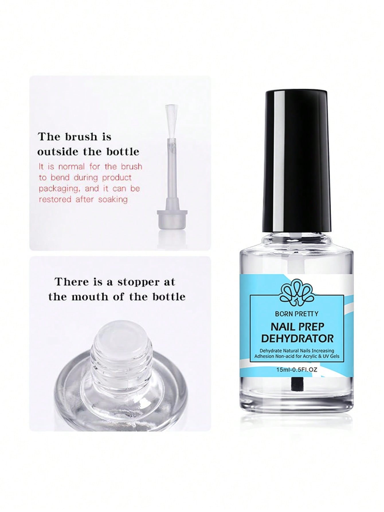 BORN PRETTY 15ml Nail Dehydrator, No UV LED Needed