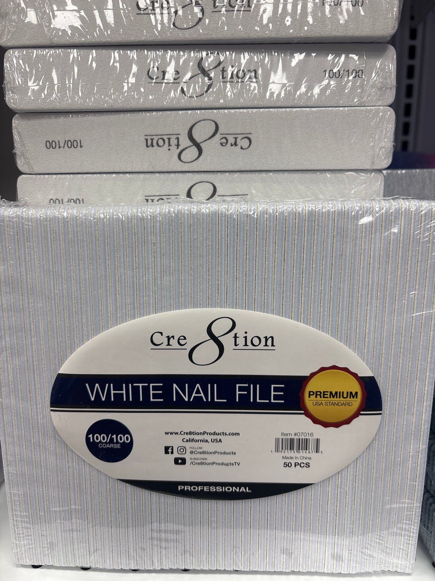 Cre8tion Premium White Nail File 50pcs