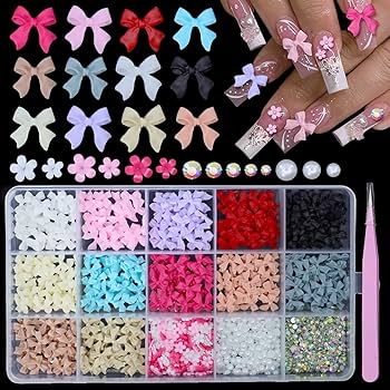 Ribbons & Bows Nail Art Charms Set