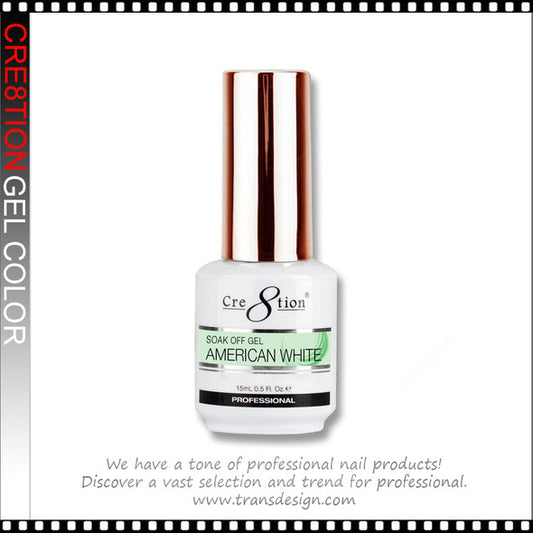 Cre8tion Gel American White 
Soft White 0.5 oz