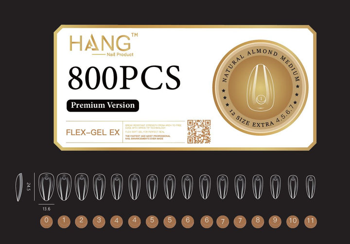 HANG Flex Gel-X, Round Medium Nail Tips 800PCS