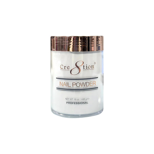 Cre8tion Professional Acrylic Nail Powder.  American White, 16 oz.