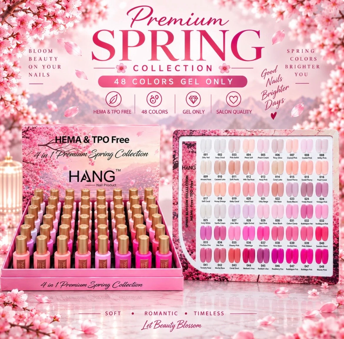 HANG Premium Spring Blossom Gel Polish 48 Bottle Collection
