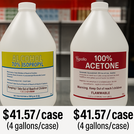 Apollo Acetone Case of 4 Gallons- SALE! 20% OFF. Was $51.96, Now $41.57/case