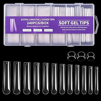 Long Square Half Cover Gel Nail Tips