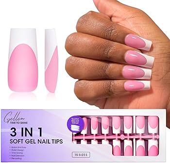 Long Square Half Cover Gel Nail Tips
