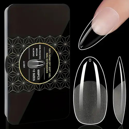 Semi-Frosted Gel-X Short Almond Nail Tips 600pcs