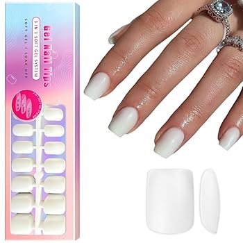 Semi-Frosted Medium Oval Soft Gel Nail Extensions