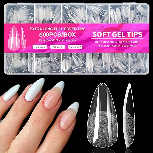 Soft Gel Medium Coffin Nail Tips 600pcs