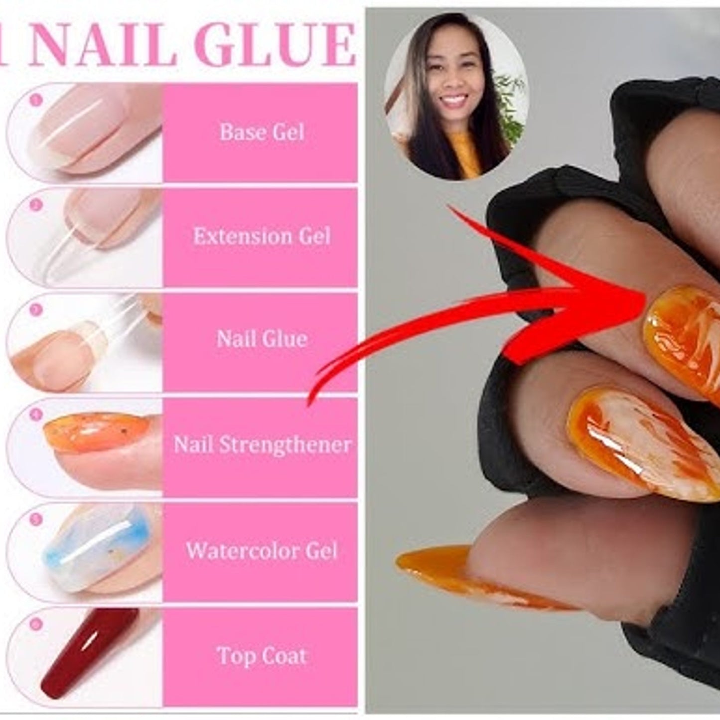 BORN PRETTY 15ml 6-in-1 Nail Glue, Base, Extending, Strengthener Gel