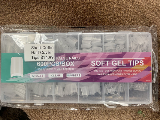 Short Coffin Half-Cover Soft Gel Nail Tips