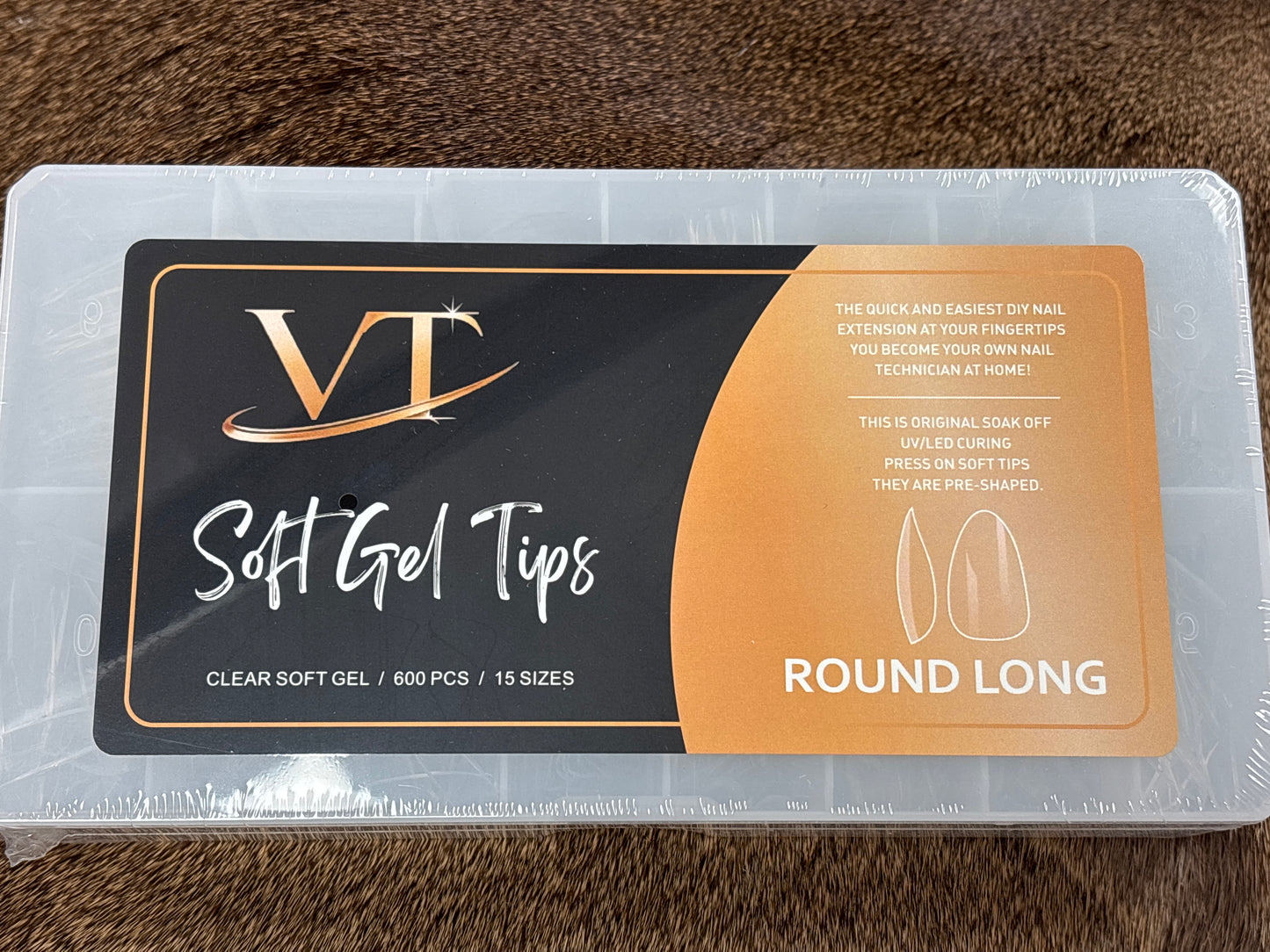 VT Soft Gel-X Nail Tips.  Round, Long