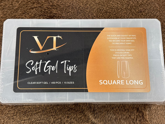 VT Soft Gel-X Tips. Square Long