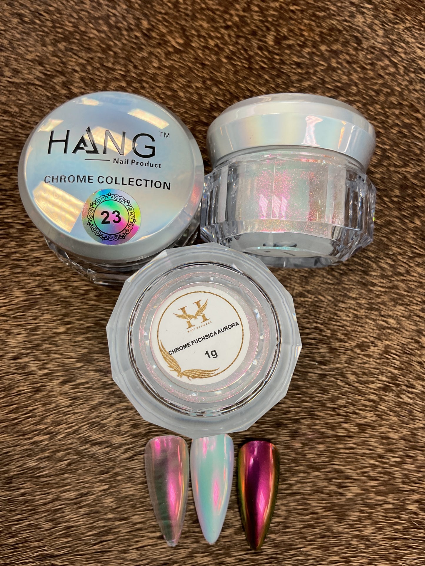 HANG Chrome Nail Powder #23 Fuchsica Aurora