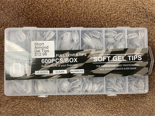 Short Almond Gel Nail Tips