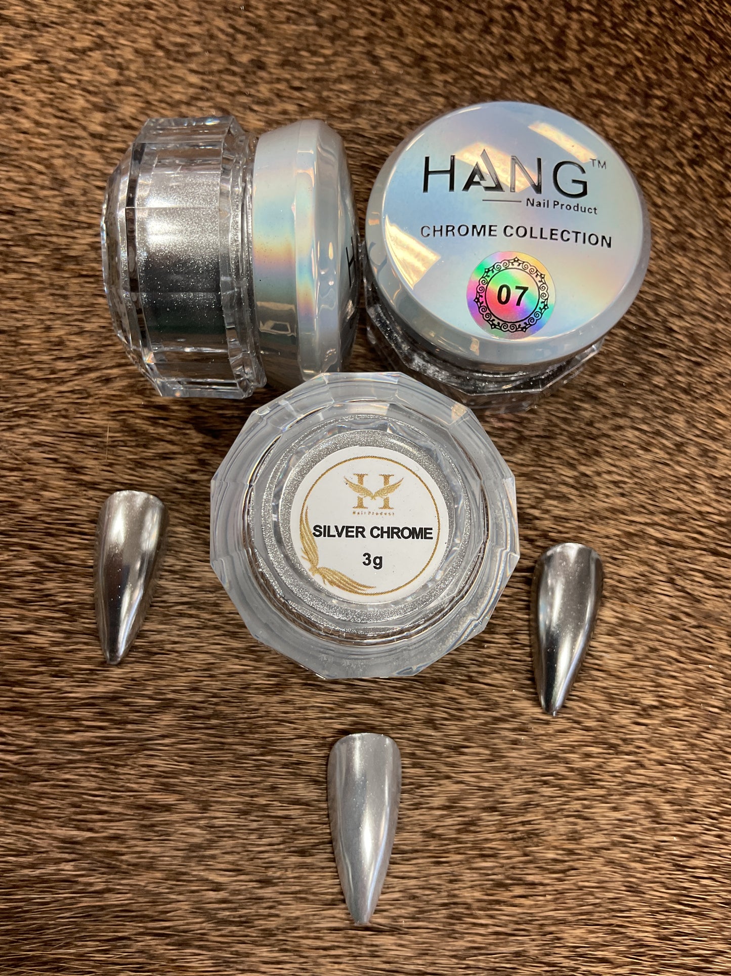 HANG Silver Chrome Nail Powder #07 Silver Chrome