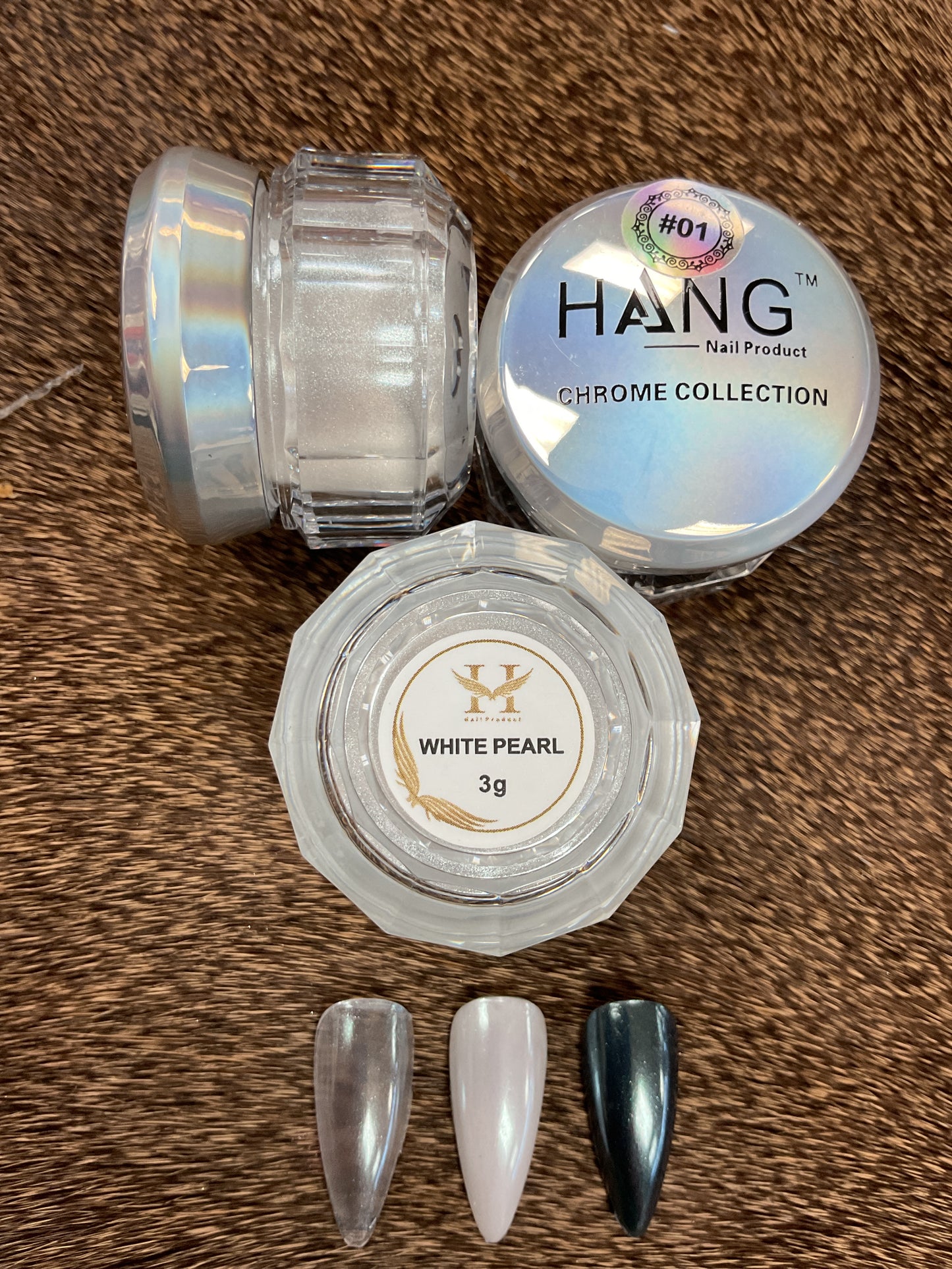 Hang #01 Nail Chrome - White Pearl