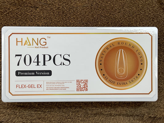 HANG Flex Gel-X, Round Long Nail Tips 704PCS