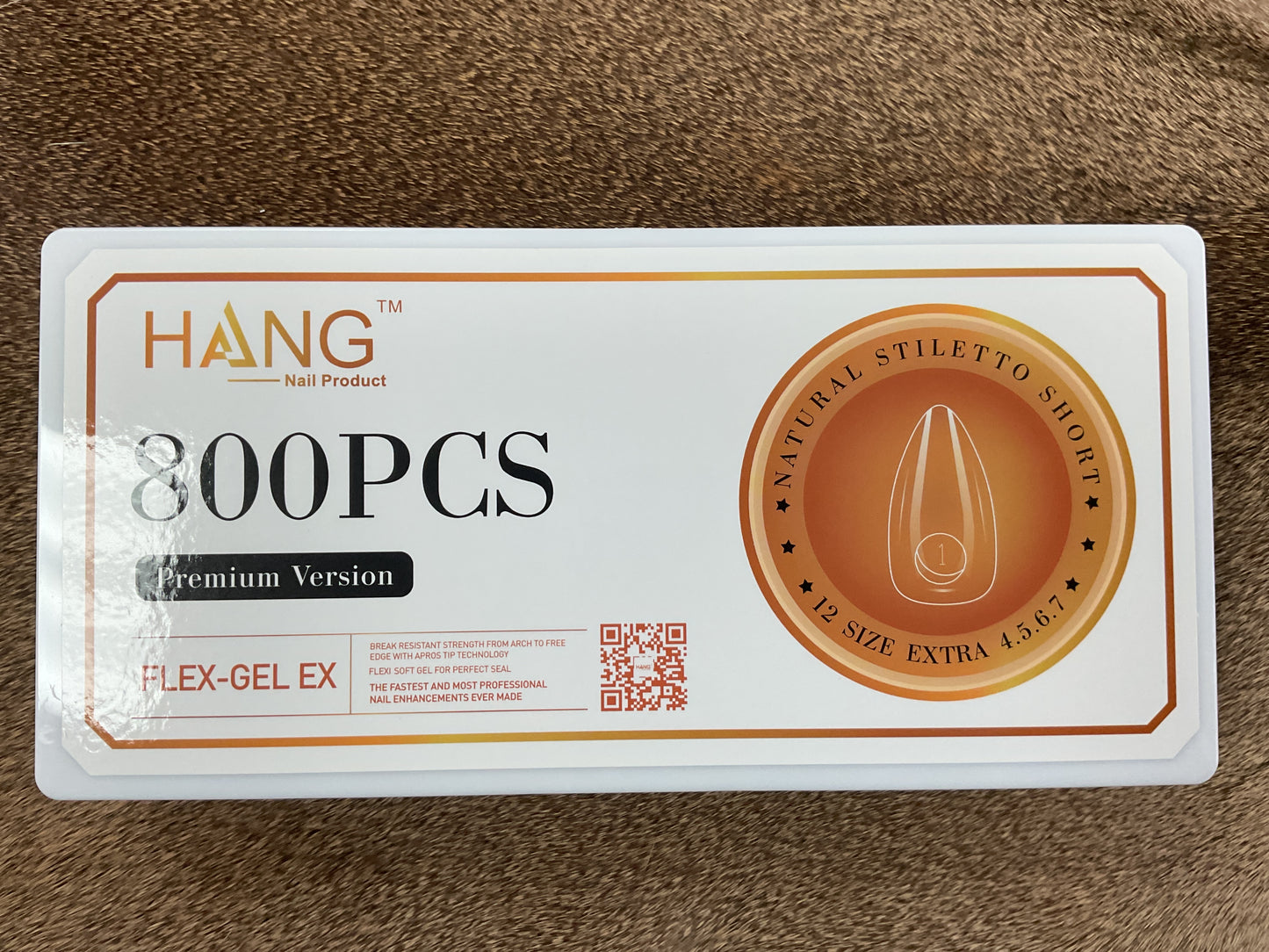 HANG Natural Flex Gel X Stiletto Nail Tips Short 800pc