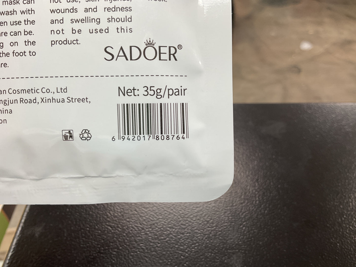 SADOER Foot Mask 35g Pair
Cherry