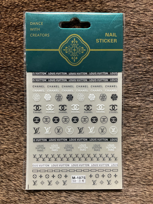 Designer Logo Nail Stickers