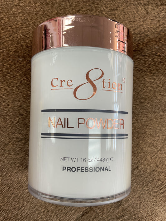 Cre8tion Professional Acrylic Nail Powder 16oz American White