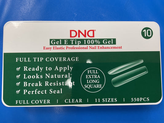 DND Gel E Tip Nail Set Full Extra Long Square #10