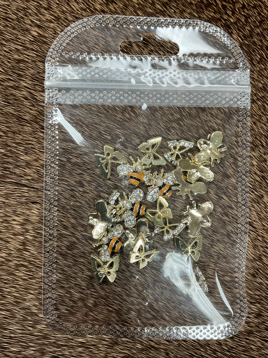 Butterfly and Bee Nail Charms