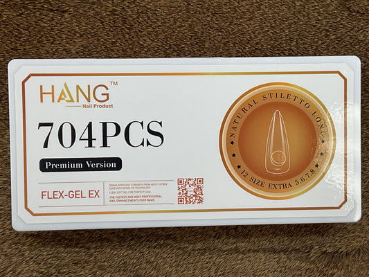 HANG Flex Gel-X  Stiletto Long Tips 704pcs