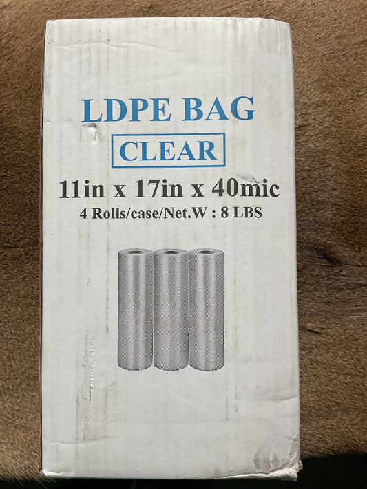 Clear LDPE Bags 11x17-inch, 4 Rolls