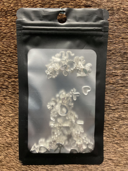 Clear Acrylic Nail Charm Set