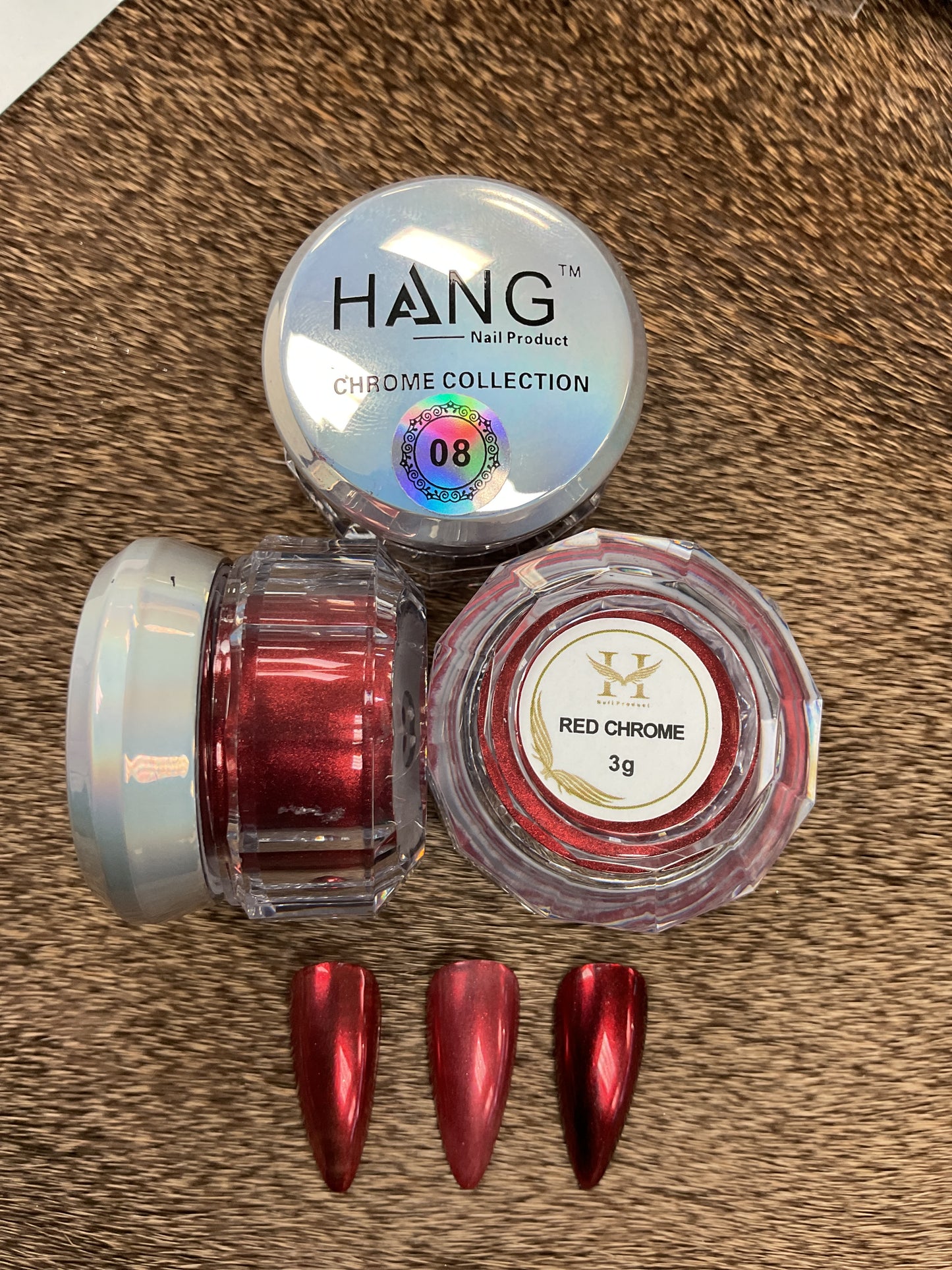 HANG #08 Red Chrome Nail Powder