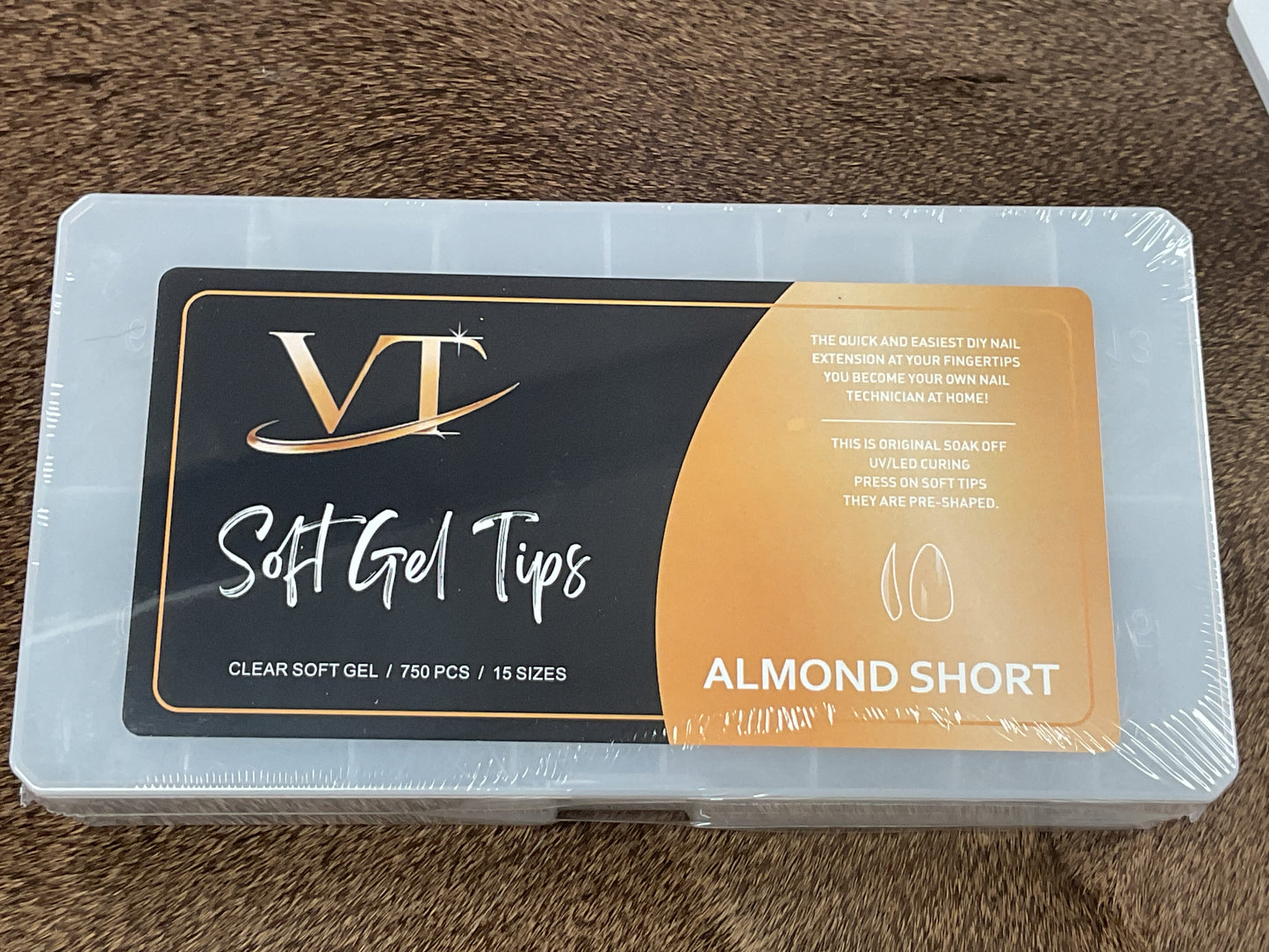 VT Soft Gel-X Nail Tips. Short Almond