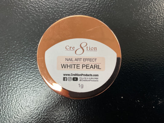 Cre8tion Nail Art Effect. White Pearl. 1g
