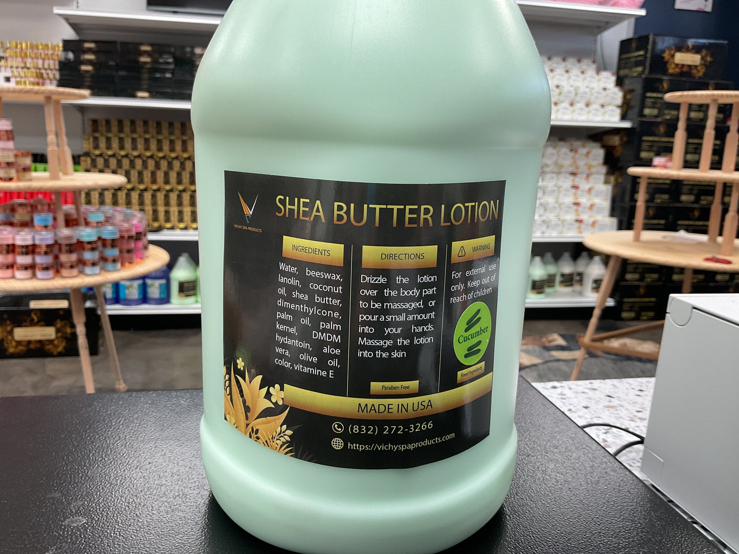 Vichy Shea Butter Lotion Cucumber.    Gallon Size